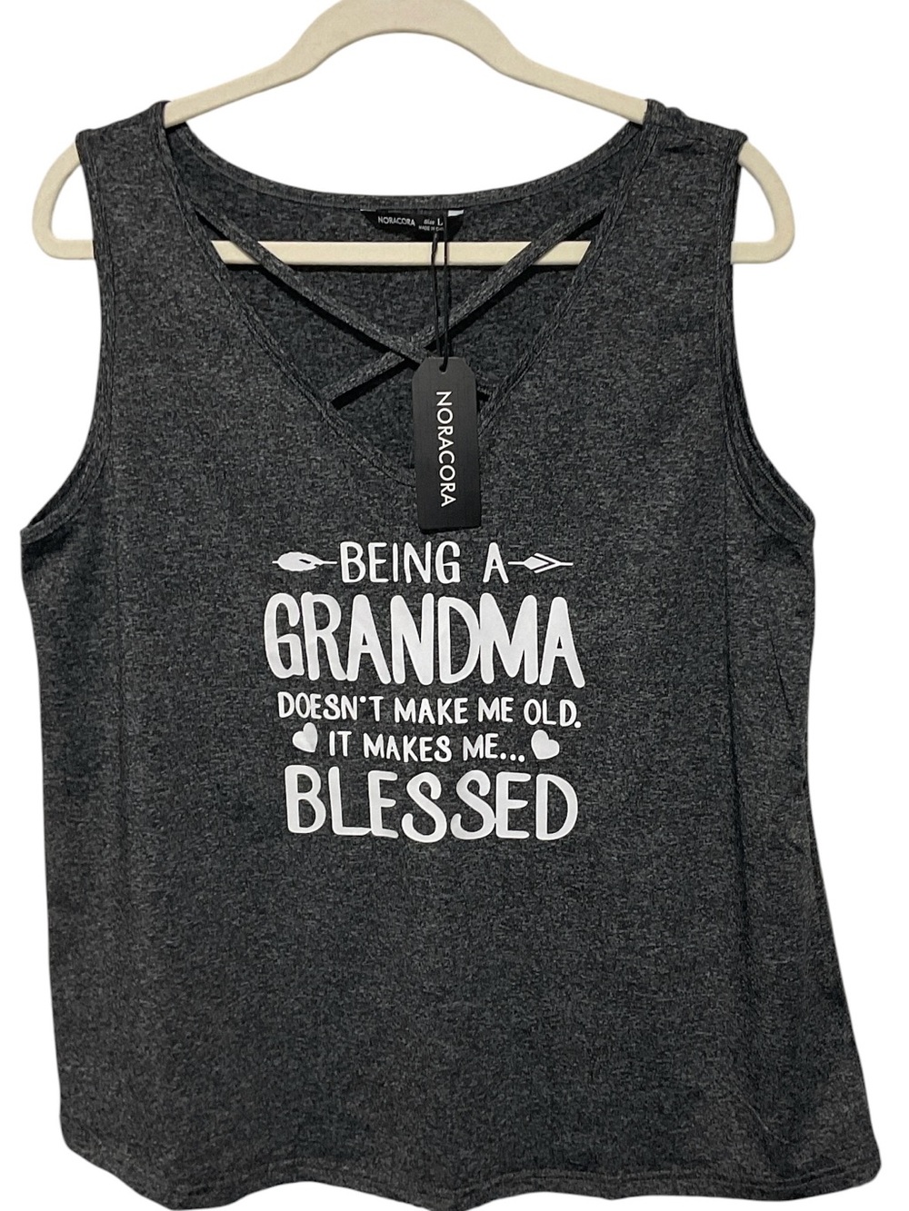 NWT Noracora Grandma Blessed Graphic Tank Top Size Large